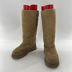 Shearling Suede Tall Womens Boots Cabelas Warm Tan Genuine Sheepskin sherpa 6 M‎